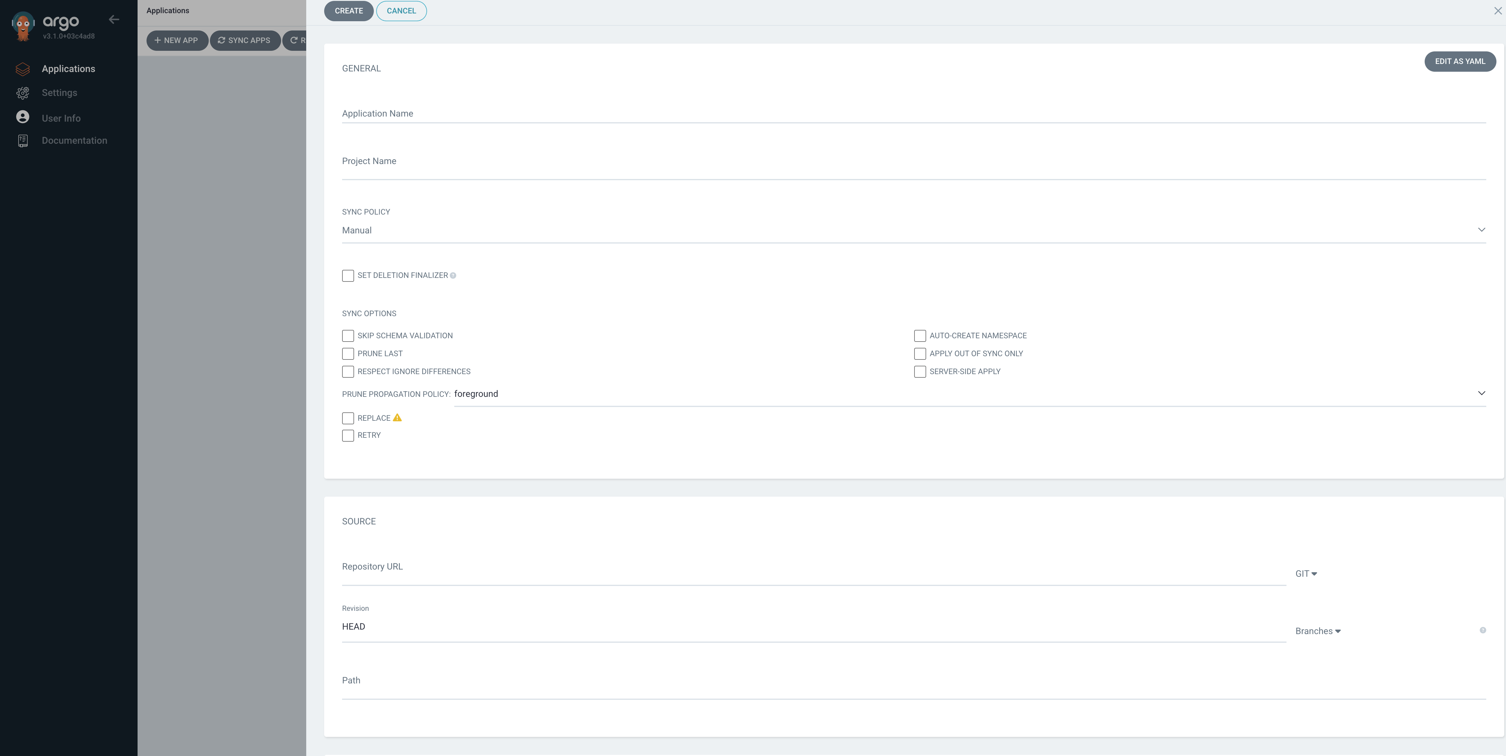 Screenshot of the ArgoCD UI